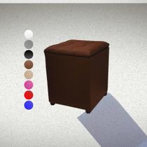 Puff Pufe Baú Quadrado Conforto Guarda Itens