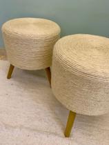 Puff pufe em Sisal natural pés palito