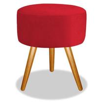 Puff Puff Para Decoração Sala De Estar Redondo Vermelho