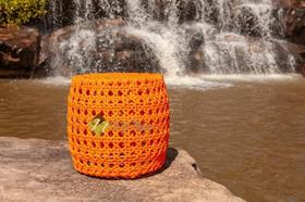 Puff Puffe Puf Pufe Puffs Redondo Em Corda Náutica Alumínio