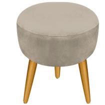 Puff Pufinho Puf Redondo Pés Palito Suede Cappuccino Recepção Sala Quarto - Bela Móveis