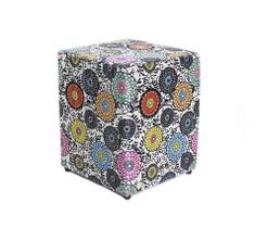 Puff Quadrado 45cm Decorativo Estampado