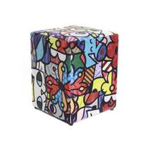 Puff Quadrado 45cm Decorativo Estampado - BF Colchões