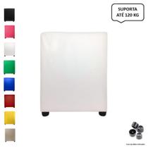 Puff Quadrado Banqueta Cubo Material Sintético Branco Decorativo Organizador - Melhor Opção