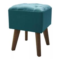 Puff Quadrado Capitonê Pé Palito