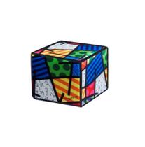 Puff quadrado colorido Romero Britto - OOCA Móveis