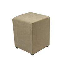 Puff Quadrado Cubo - Suede Bege