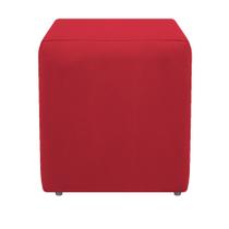 Puff Quadrado Dado Decorativo Sala de Espera Recepção material sintético Vermelho
