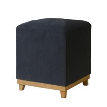 Puff Quadrado Decoração Luxo Sala Quarto Resistente Base de Madeira Maciça Reforçado Luxo
