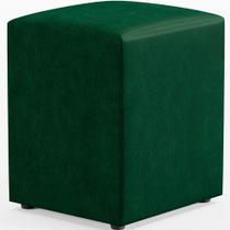 Puff Quadrado Decorativo L02 Sala de Estar Facto Verde - Lyam Decor