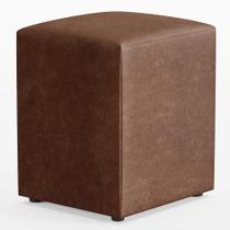 Puff Quadrado Decorativo L02 Sala de Estar Material Sintético Marrom - Lyam Decor Puff Quadrado Decorativo L02 Sala de Estar Material Sintético Marrom - Lyam Decor