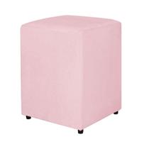 Puff Quadrado Decorativo Para Sala Suede Rosa Bebê - Vallisa Decor