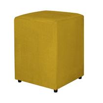 Puff Quadrado Decorativo Para Sala Veludo Amarelo - Belliv Decor