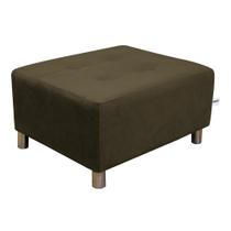 Puff Quadrado Decorativo Pés com Alumínio Nero Marrom Matrix Puff Quadrado Decorativo Pés com Alumínio Nero Marrom Matrix