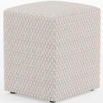 Puff Quadrado Decorativo Sala De Estar L02 Bouclê Cru - Lyam Decor