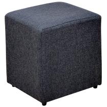 Puff Quadrado Decorativo Sala de Estar Linho Chumbo - Lyam Decor Puff Quadrado Decorativo Sala de Estar Linho Chumbo - Lyam Decor