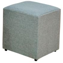 Puff Quadrado Decorativo Sala de Estar Linho Cinza Escuro - Lyam Decor