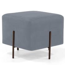 Puff Quadrado Decorativo Status 45x45 D02 Pés de Aço Veludo Cinza C-317 - Lyam Decor Puff Quadrado Decorativo Status 45x45 D02 Pés de Aço Veludo Cinza C-317 - Lyam Decor