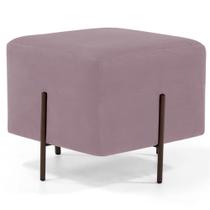 Puff Quadrado Decorativo Status 45x45 D02 Pés de Aço Veludo Rosê C-305 - Lyam Decor Puff Quadrado Decorativo Status 45x45 D02 Pés de Aço Veludo Rosê C-305 - Lyam Decor