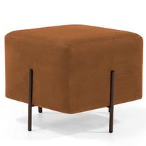 Puff Quadrado Decorativo Status 45x45 D02 Pés de Aço Veludo Telha C-262 - Lyam Decor Puff Quadrado Decorativo Status 45x45 D02 Pés de Aço Veludo Telha C-262 - Lyam Decor