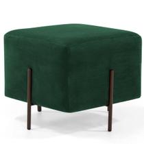 Puff Quadrado Decorativo Status 45x45 D02 Pés de Aço Veludo Verde Musgo C-303 - Lyam Decor Puff Quadrado Decorativo Status 45x45 D02 Pés de Aço Veludo Verde Musgo C-303 - Lyam Decor