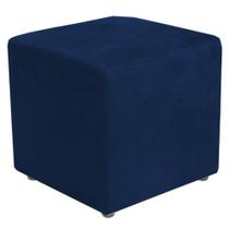 Puff Quadrado Decorativo Suede Azul Marinho - Lyam Decor Puff Quadrado Decorativo Suede Azul Marinho - Lyam Decor