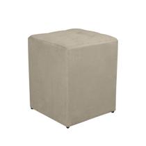 Puff Quadrado Decorativo Suede Bege Puff Quadrado Decorativo Suede Bege
