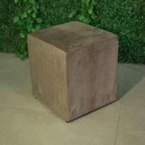 Puff Quadrado em Suede para Bancada Penteadeira de Maquiagem