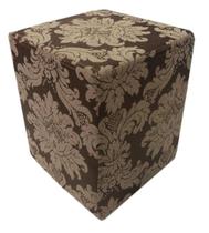 Puff Quadrado Jacquard Marrom com Bege Puff Quadrado Jacquard Marrom com Bege