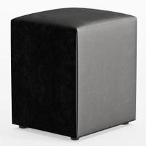 Puff Quadrado L02 Sala De Estar material sintético Preto Puff Quadrado L02 Sala De Estar material sintético Preto