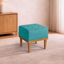 Puff Quadrado Linho Sala Quarto Banqueta Decorativo