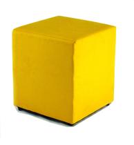 Puff Quadrado material sintético Amarelo