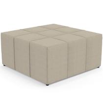 Puff Quadrado Milano 90x90cm W01 Linho Bege Puff Quadrado Milano 90x90cm W01 Linho Bege