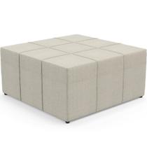 Puff Quadrado Milano 90x90cm W01 Linho Champagne