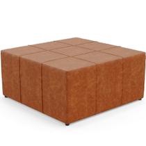 Puff Quadrado Milano 90x90cm W01 material sintético Camel