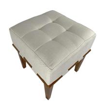 Puff Quadrado Para Sala De Linho - Bege Claro Puff Quadrado Para Sala De Linho - Bege Claro