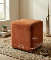 Puff Quadrado Suede D33 42cm Altura para Sala Quarto Decorativo Js Puffs Puff Quadrado Suede D33 42cm Altura para Sala Quarto Decorativo Js Puffs