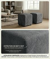 Puff Quadrado Suede D33 42cm Altura para Sala Quarto Decorativo Js Puffs