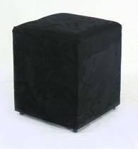 Puff quadrado Suede Preto