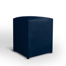 Puff Quadrado Suede ul Marinho - Decoração