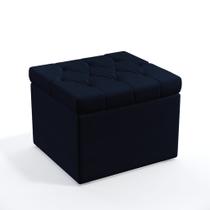 Puff Quasar / com Capitonê / N-025 Veludo Azul Marinho