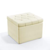 Puff Quasar / com Capitonê / N-030 Veludo Bege