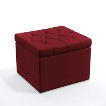 Puff Quasar / com Capitonê / N-033 Veludo Vermelho