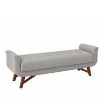 Puff Recamier 140cm Andros material sintético Cinza - Sallar Home Puff Recamier 140cm Andros material sintético Cinza - Sallar Home