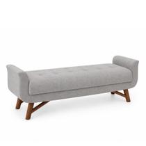 Puff Recamier 160cm Andros Linho Cinza - Sallar Home