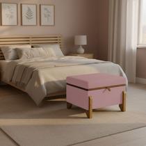 Puff Recamier Baú Versallies 50 cm Para Sala Quarto Pé De Cama Hall De Entrada Bouclé Premium Luxo