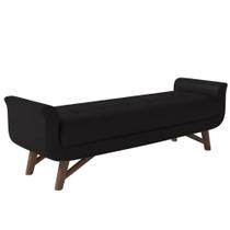 Puff Recamier Calçadeira 140cm Base Madeira Neville P02 Sintético Preto - Mpozenato Puff Recamier Calçadeira 140cm Base Madeira Neville P02 Sintético Preto - Mpozenato