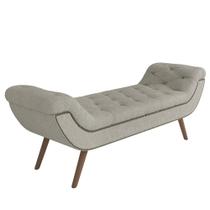 Puff Recamier Calçadeira 195cm Pés Palito Madeira Venêto P02 Bouclé Cru - Mpozenato Puff Recamier Calçadeira 195cm Pés Palito Madeira Venêto P02 Bouclé Cru - Mpozenato