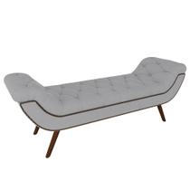 Puff Recamier Calçadeira 195cm Pés Palito Madeira Vêneto P02 Veludo Cinza - Mpozenato Puff Recamier Calçadeira 195cm Pés Palito Madeira Vêneto P02 Veludo Cinza - Mpozenato