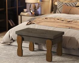 Puff, Recamier Captone Madri Pés de Madeira 0,70 Cor Marrom - Comprar Moveis em Casa